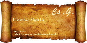 Csenka Gyula névjegykártya