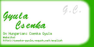 gyula csenka business card